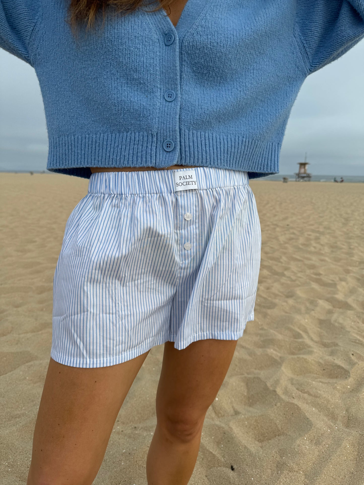 White Stripe Boxer Shorts